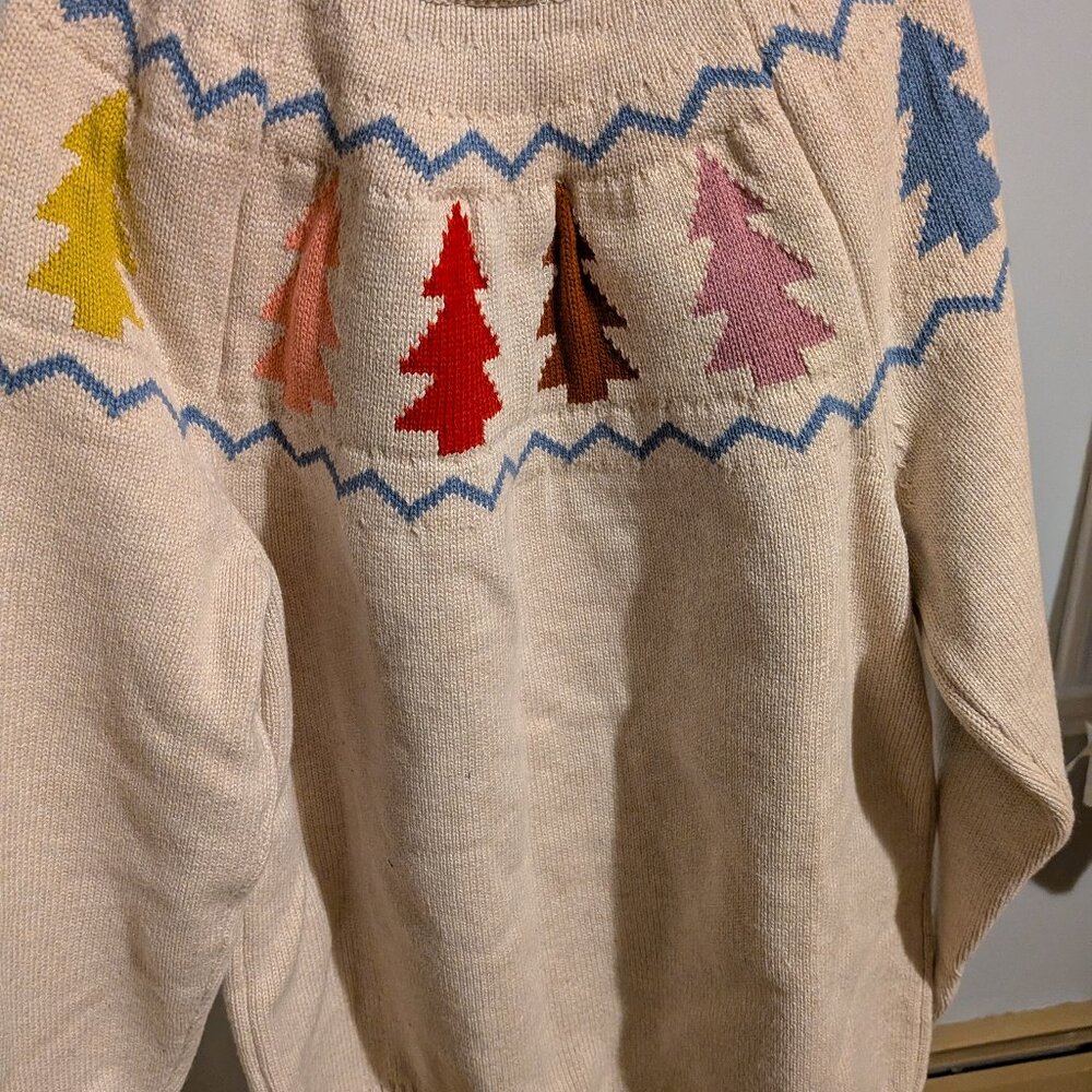Hanna Andersson Fair Isle Sweater in Oat Heather Size 10